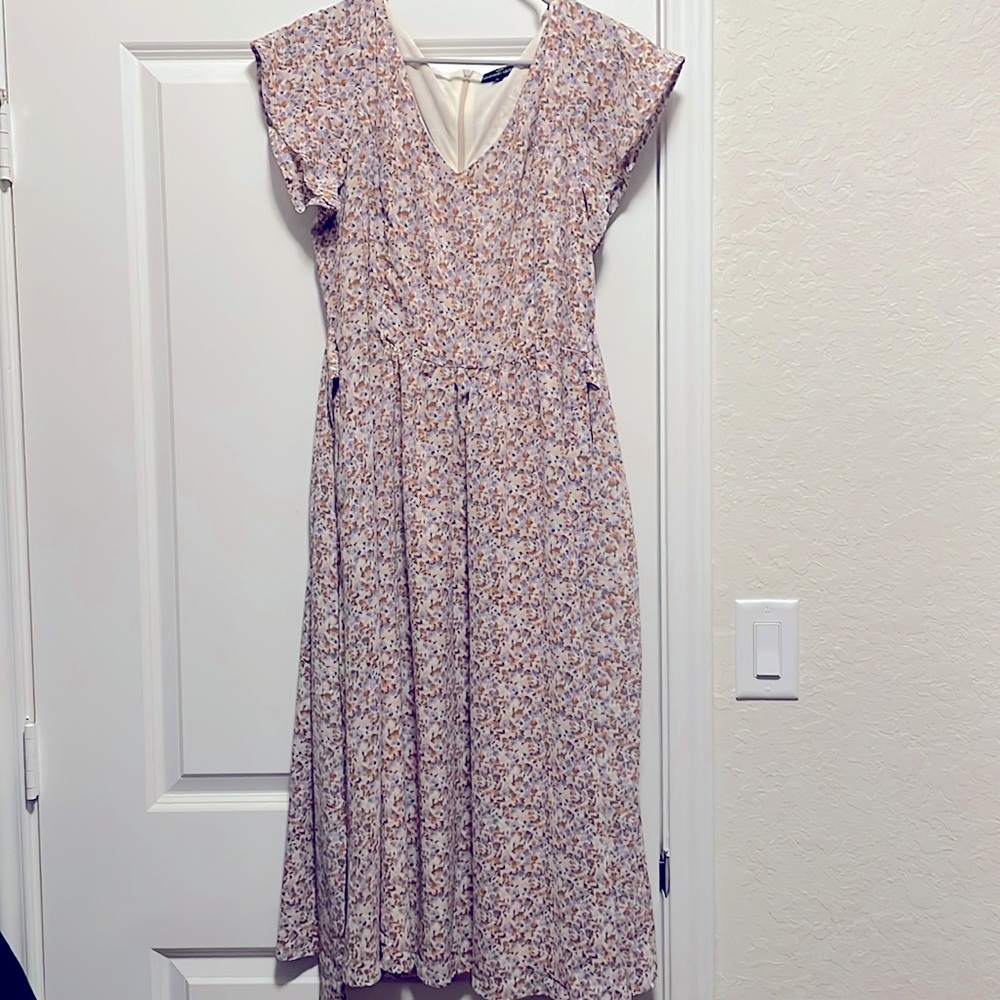 Nursing Queen floral belted midi dress